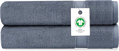 Miniatura 20 de Toalla de baño de felpa de algodón orgánico de lujo Certificado GOTS y OEKO-TEX Toallas de calidad hotelera premium Tecnología Feather Touch