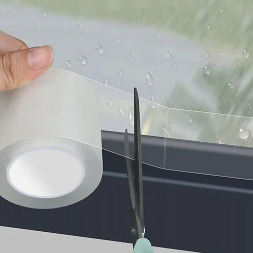 Miniatura 11 de Cinta transparente para sellado de ventana, 2 pulgadas x 35 yardas, cinta adhesiva para aislamiento de ventanas sin residuos, transparente