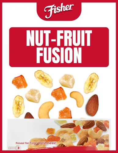 Miniatura 3 de Fisher Tropical variedad de frutos secos, 3.5 onzas, paquete de 6 unidades, chips de plátano, almendras, anacardos, piña y mango endulzados y secos