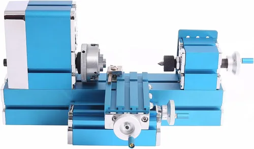 Miniatura 3 de Mini máquina de torno de metal, herramienta universal CNC DIY Torno de madera de sobremesa, Metalworking motorizado, Máquina de perforación superior