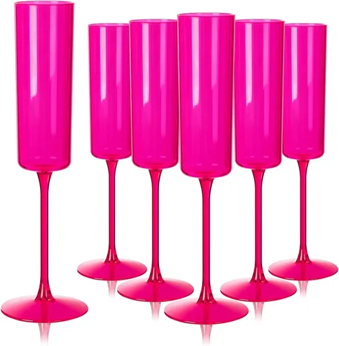 Miniatura 12 de Ciaell Paquete de 12 copas de vino de plástico transparente – Copas de vino desechables de 10 onzas con tallo para fiestas, bodas, piscina, aire