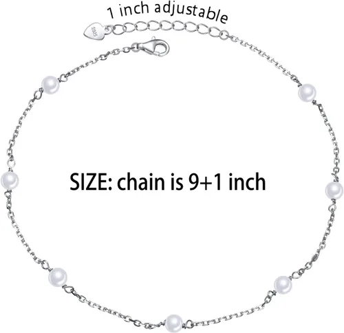 Miniatura 6 de Daochong - Tobillera de plata esterlina S925 ajustable, para mujer