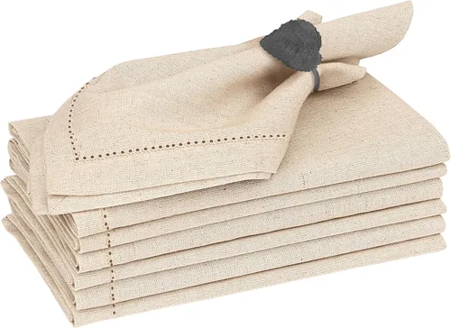Miniatura 18 de Ruvanti Juego de 12 servilletas de lino de 18 x 18 pulgadas, servilletas de mezcla de lino de algodón, lavables, suaves y reutilizables, para bodas