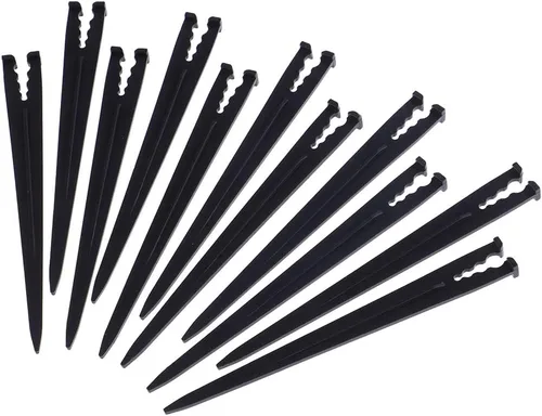 Miniatura 4 de 200 estacas de plástico para riego por goteo para manguera de tubo de 1/4 de pulgada, soporte de manguera de riego de 4/7 o 3/5 y emisores/kits
