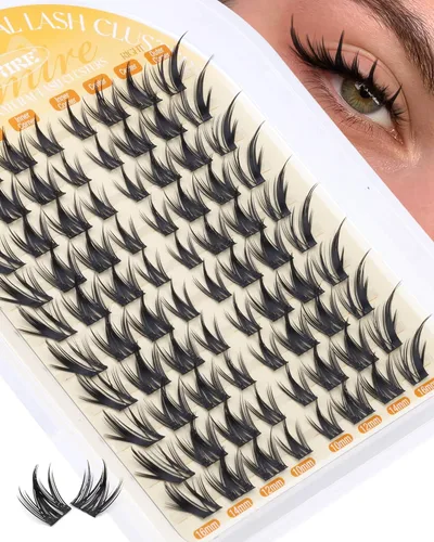 Miniatura 7 de JIMIRE Manga Lash Racimos de pestañas Wispy racimos de pestañas con aspecto de ojo de zorro, extensiones de pestañas naturales en racimo