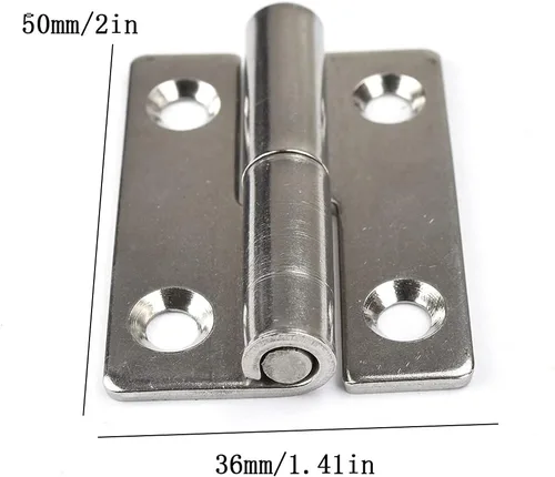 Miniatura 4 de 4 bisagras pequeñas de acero de 2 pulgadas de largo, bisagras de puerta elevables, tapa para diestros, bisagra de bandera de acero inoxidable