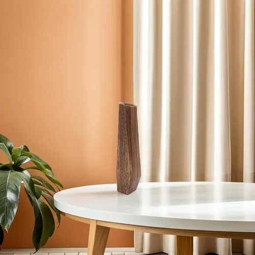 Miniatura 5 de Wakauto Jarrones de madera oblongos rústicos altos para piso, moderno centro de mesa de granja, jarrón decorativo de madera natural, soporte