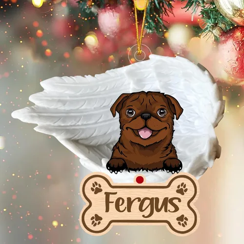 Miniatura 96 de Adorno de perro afgano de 1 ángel, adorno acrílico 2D personalizado conmemorativo para perros, regalo por pérdida de mascotas, regalo