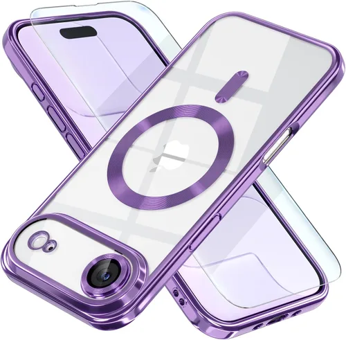 Miniatura 86 de Misea Funda magnética para iPhone 14 compatible con MagSafe [nunca amarillenta] [protección contra caídas de grado militar] protector completo