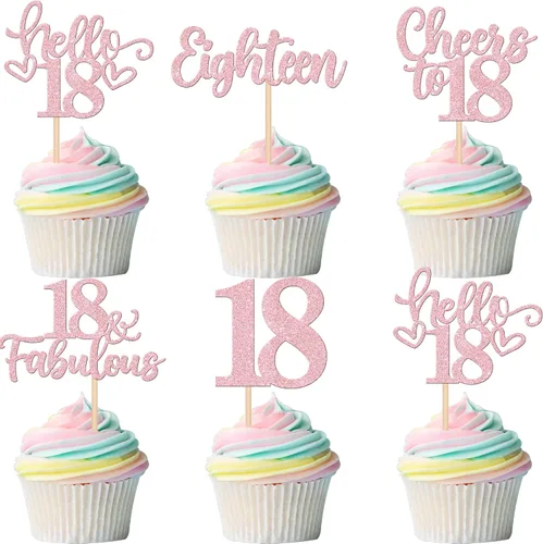 Miniatura 69 de 30 piezas de adornos para cupcakes de 12 cumpleaños feliz, brillantes doce, hola 12, felicitaciones a 12 años, adornos para cupcakes, 12