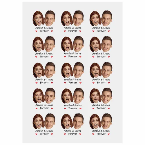 Miniatura 12 de YesCustom Tatuajes temporales personalizados con nombre, corazones de amor, tatuaje de cara falsa personalizada con foto para mujeres y hombres