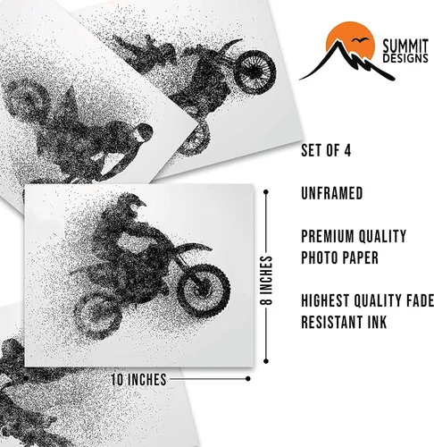 Miniatura 2 de Summit Designs Motocross - Regalos de motocross, decoración para pared de dormitorio, carteles para pared, decoración de motocross, arte, arte