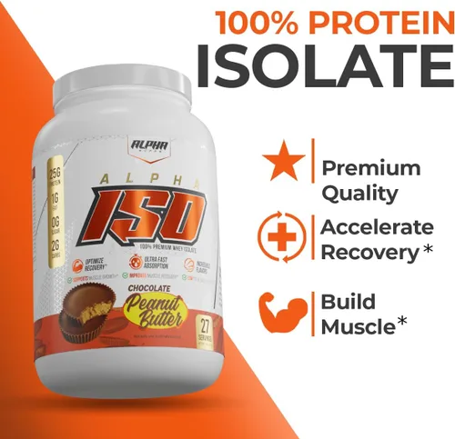 Miniatura 5 de Alpha Supps ISO - Polvo aislado de proteína de suero de leche 100% bajo en carbohidratos, 0.88 onzas por porción, ayuda a apoyar el crecimiento