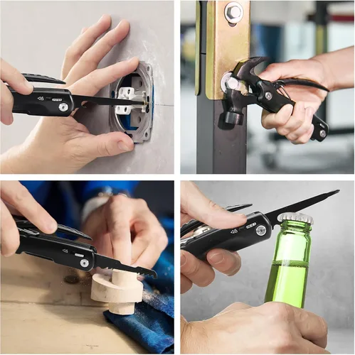 Miniatura 6 de BIIB - Regalos para hombres, martillo 13 en 1, accesorios de campamento multiherramienta, regalos para hombre, regalos para él, papá, novio, regalos