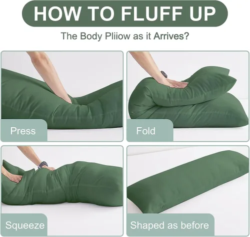 Miniatura 4 de DOWNCOOL Relleno de Almohada Grande para el Cuerpo - Almohada Transpirable de Cuerpo Completo para Personas que Duermen de Lado - Almohada de Cama