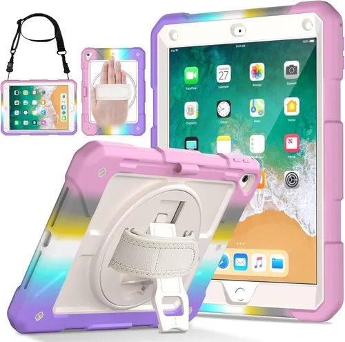Miniatura 8 de LTROP Funda Protectora para iPad de 6ª/5ª Generación y iPad Air 2, Funda para iPad de 9.7 Pulgadas con Correa para el Hombro, Soporte