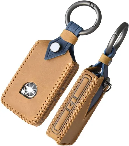 Miniatura 10 de Funda de cuero para llavero inteligente compatible con Volvo XC40 XC60 XC90 S90 V90 para llavero de automóvil, entrada remota sin llave, protección