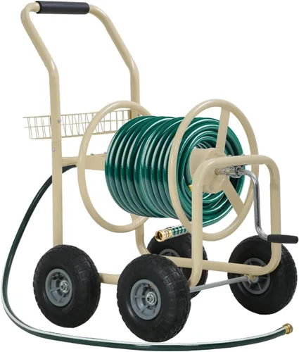 Miniatura 12 de FDW Carrito enrollador de manguera de jardín, carrito de manguera de agua con 4 ruedas, soporta hasta 300 pies de manguera de 5/8 pulgadas