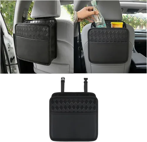 Miniatura 8 de Mandark Organizador de respaldo de asiento de automóvil, cuero PU, bolsillo de almacenamiento colgante para asiento trasero del vehículo, accesorios
