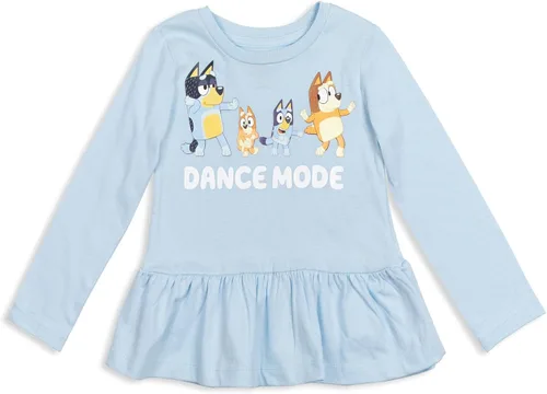 Miniatura 3 de Bluey Winton Snickers Honey Muffin Bandit Dad Chilli Mom Missy Chloe Coco Bingo - Paquete de 2 camisetas para niñas de niños pequeños a niños
