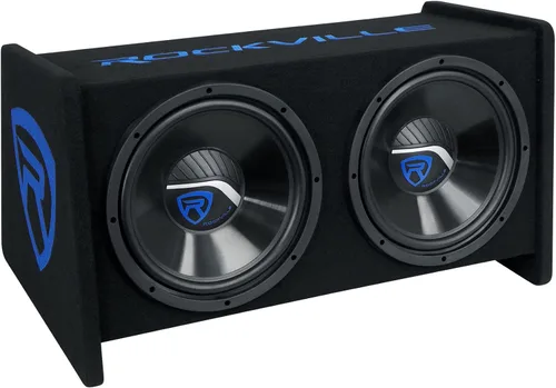 Miniatura 12 de Rockville RV208P - Subwoofers de audio para automóvil RMS duales de 8 pulgadas, 800 W, pico/400 W RMS en carcasa ventilada, diseño en ángulo de 15