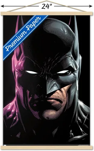 Miniatura 3 de Trends International DC Comics Batman - Póster de pared de retrato, 22.37 x 34.00 pulgadas, paquete de impresión premium y colgador de madera de haya