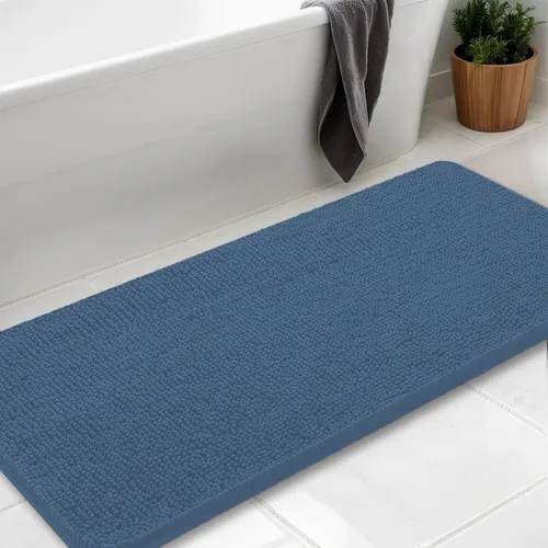 Miniatura 40 de Alfombras de baño en forma de U, alfombras de baño de felpilla súper absorbentes y respaldo antideslizante de PVC fuerte para inodoros, lavables a