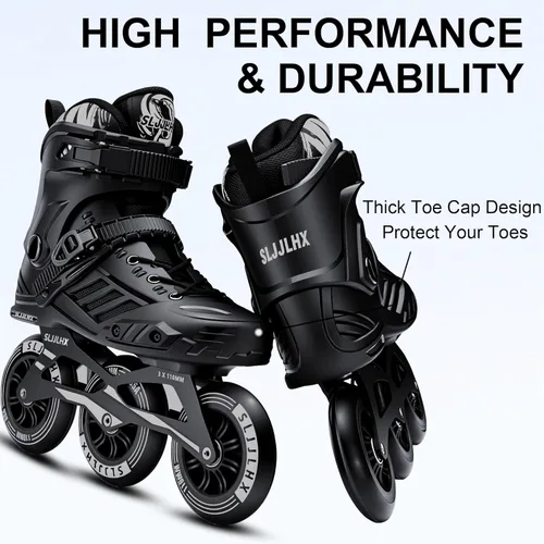 Miniatura 7 de Patines en línea de 3 ruedas para hombres y mujeres, patines profesionales para hombres y mujeres, patines de velocidad de alto rendimiento