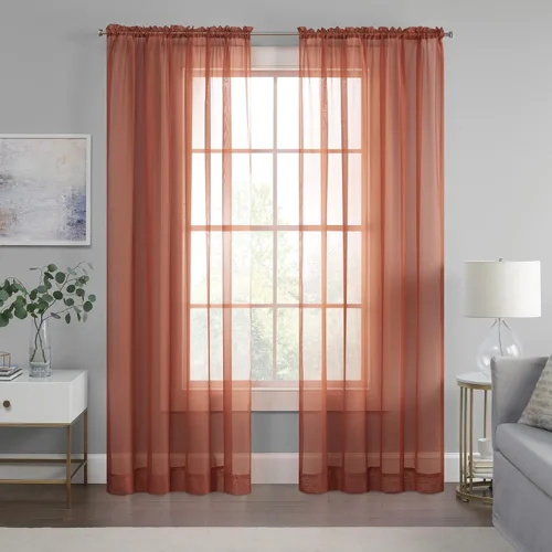 Miniatura 8 de Eclipse Livia - Cortina transparente con bolsillo para barra, 59 x 63 pulgadas, color negro