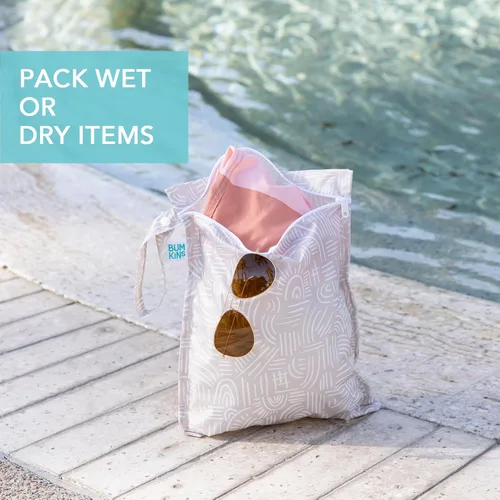 Miniatura 3 de Bolsa impermeable húmeda Bumkins y bolsas de mano húmedas secas para bebé, viaje, traje de baño, pañales de tela, piezas de bomba, piscina, ropa