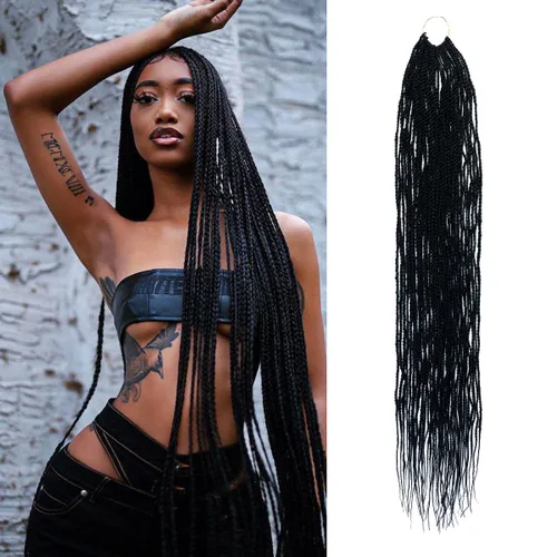 Miniatura 11 de AU-THEN-TIC Cabello senegalés con trenzas de ganchillo de 22 pulgadas, 6 paquetes de 40 mechones por paquete, extensiones de cabello de ganchillo