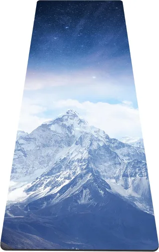Miniatura 33 de nuveti Alfombrilla de yoga con estampado extra grueso de elastómero termoplástico antideslizante con bolsa de transporte, 72 x 24 pulgadas, extra