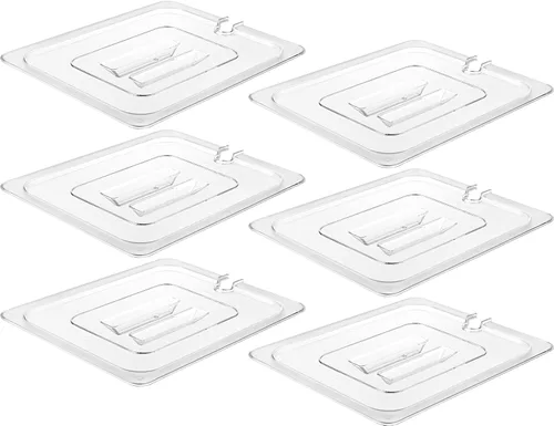 Miniatura 9 de CURTA Paquete de 6 bandejas de comida NSF, tamaño medio de 2 1/2 pulgadas de profundidad, plástico de policarbonato comercial transparente apto