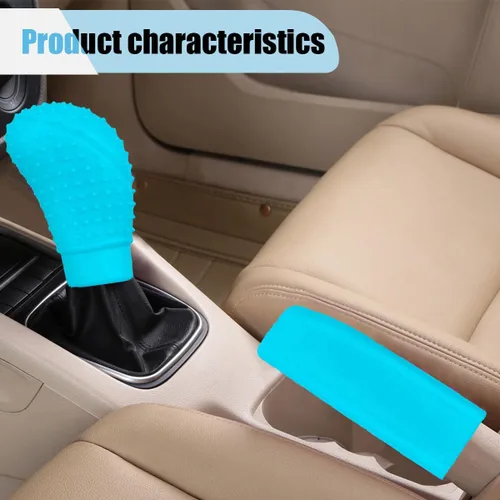 Miniatura 4 de Juego de 3 piezas de fundas de silicona para volante de automóvil - Incluye funda para freno de mano y funda para palanca de cambios y protector