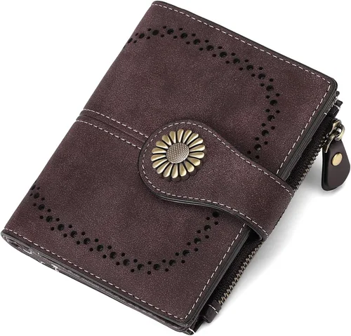Miniatura 7 de SENDEFN Carteras pequeñas para mujer, con bloqueo RFID, de cuero, plegable, tarjetero con ventana de identificación