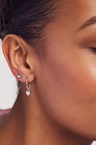 Miniatura 4 de Ted Baker Neena Nano - Pendientes de tuerca con forma de corazón opciones de tono plateado o oro rosa Latón cristal