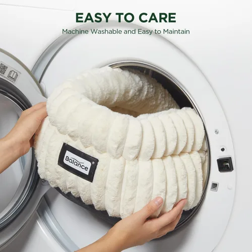 Miniatura 7 de BALANCE Cama para Gatos Cama para Gatitos, cama redonda lavable para gatos de interior, cama de felpa súper suave de piel sintética para cachorros
