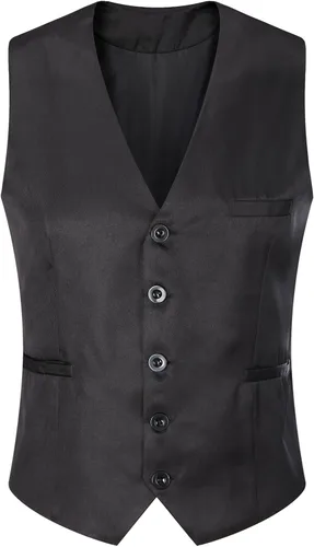 Miniatura 4 de AOYOG - Chaleco formal de negocios de hombres para traje o esmoquin