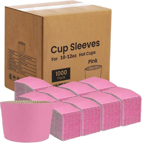 Miniatura 10 de FMP Brands Paquete de 1000 fundas para tazas de café de 8 onzas, fundas desechables para tazas calientes, fundas para tazas de café negras a granel