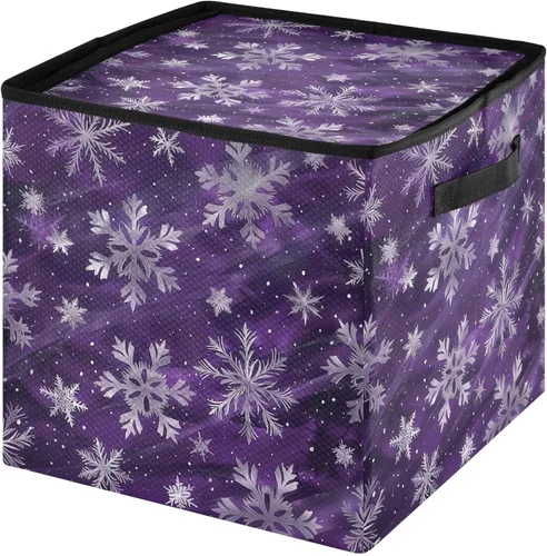 Miniatura 28 de Cesta de almacenamiento para adornos de Navidad, búfalo a cuadros, negro y blanco, contenedor de almacenamiento de invierno con separadores