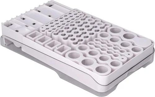 Miniatura 6 de Caja de almacenamiento organizadora de baterías con probador, tapa transparente, organizador de batería, soporte para 93 baterías, caja