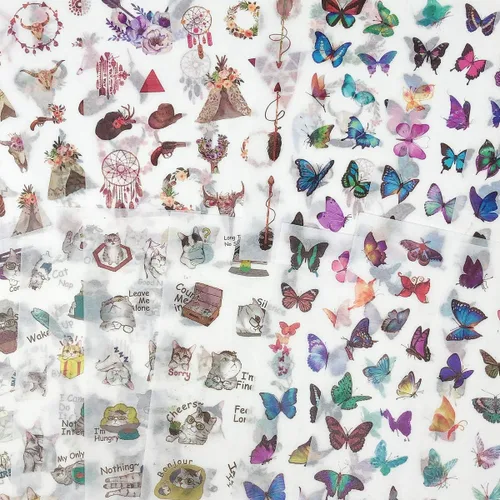 allydrew Washi - Juego de calcomanías para álbumes de recortes, manualidades para papelería, diario, fabricación de tarjetas, (18 hojas), mariposas