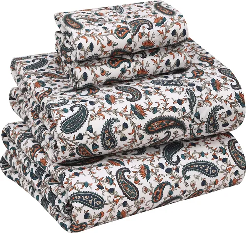 Miniatura 27 de RUVANTI Juego de sábanas divididas tamaño King de 100 % algodón para cama ajustable, 5 piezas, ropa de cama de tejido de percal suave y Guisante