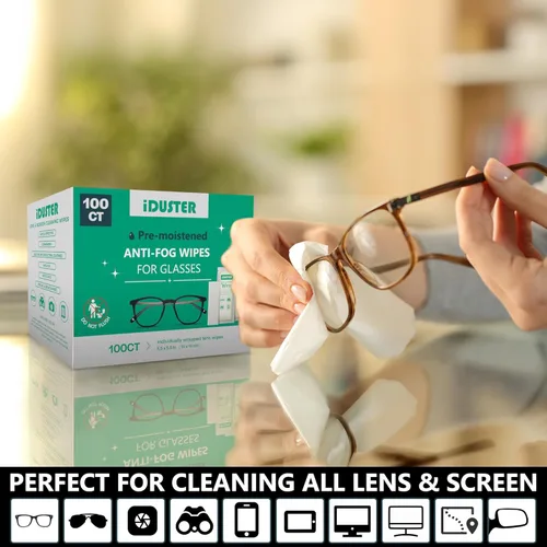 Miniatura 8 de iDuster Screen Cleaner Wipes for Lens - Premoistened Eyeglasses Cleaning Wipes, Streak-Free Screen Wipes for iPad, Phone, Car, TV, Computer, Laptop