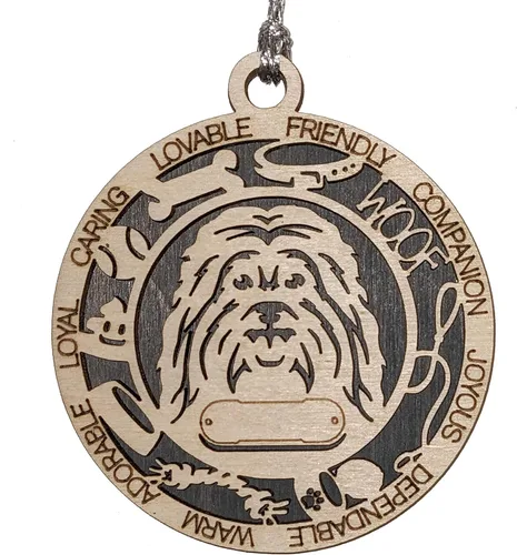 Miniatura 73 de Adorno de Navidad personalizado de madera para perro de 3 pulgadas, nombre y texto personalizables, hecho a mano en Estados Unidos, diseño de corte
