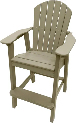 Miniatura 14 de Phat Tommy Silla alta Adirondack – Muebles de exterior de polietileno de alta densidad – Taburete de bar Adirondack de polietileno – Mueble pesado