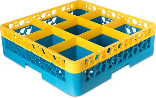 Miniatura 79 de Carlisle FoodService Products RG9-214 OptiClean Estante de vidrio con 9 compartimentos con 2 extensores, 7.12 pulgadas, polipropileno, azul