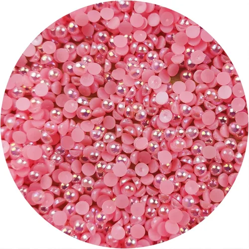 Miniatura 33 de 1000 piezas de cuentas de perla media de 5 mm cuentas de perla plana cuentas de perla redondas planas de plástico para manualidades, embellecimiento