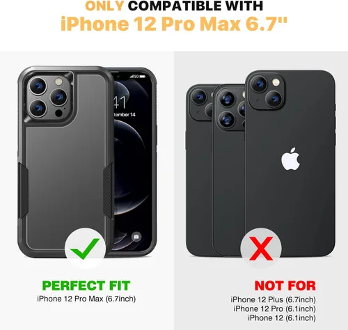 Miniatura 7 de Diaclara Funda diseñada para iPhone 12 Pro Max, [con protector de pantalla de privacidad] [antiespía] [protección contra caídas de grado militar]