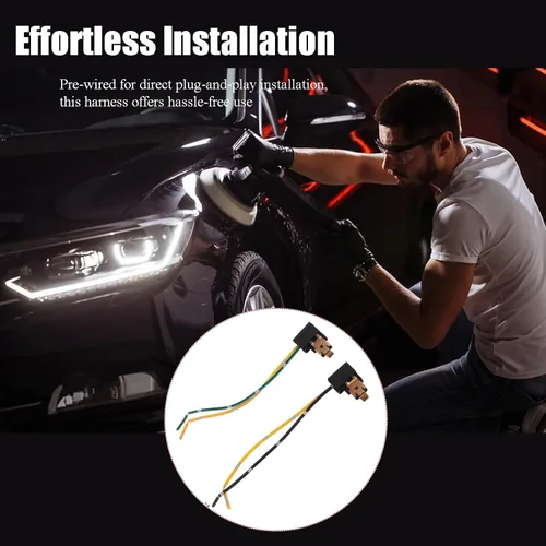 Miniatura 3 de 2 piezas Conector H1, Arnés de Cableado de Faros Delanteros, Arnés de Enchufe de Bombilla de Luz Antiniebla de 12V-24V, Adaptador de Bombilla